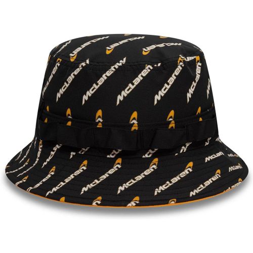 Reiss x McLaren Adventure Bucket Hat All over McLaren wordmark logo print New Era Flag embroidered on left All over McLaren wordmark logo print on all - shopify_EU_7863586717869_43630728609965 - Modalova