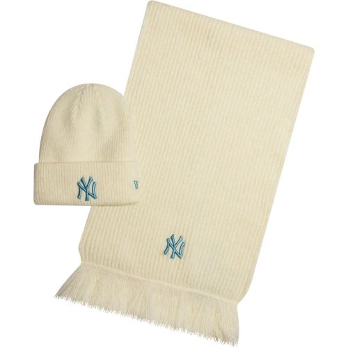 Ensemble bonnet et écharpe écru MLB New York Yankees unisex - New Era Cap - Modalova