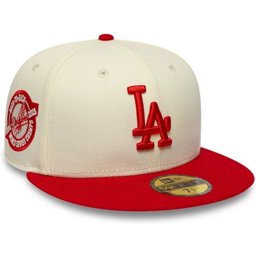 Casquette 59FIFTY Fitted LA Dodgers MLB Chrome Scarlet Crème unisex - New Era Cap - Modalova