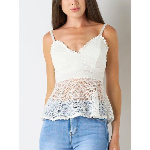 Top courte en dentelle à bretelle | Couleur: | Taille: Taille unique - My Store - Modalova