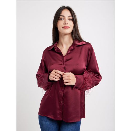 Chemise en satin manches plumes | Couleur: | Taille: Taille unique - My Store - Modalova