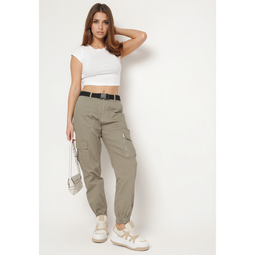 Pantalon cargo en coton avec ceinture | Couleur: | Taille: XL - Naumy - Modalova