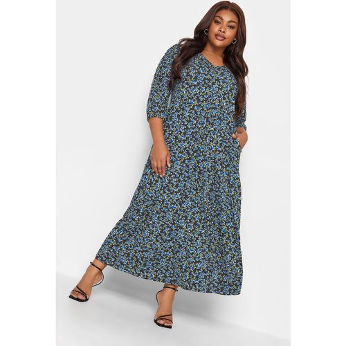 Robe Maxi Floral Plissée , Grande Taille & Courbes - Yours - Modalova