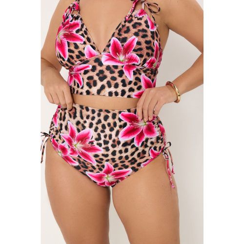 Bas De Bikini Gainant Taille Haute À Imprimé Animal Size 48 - Yours - Modalova