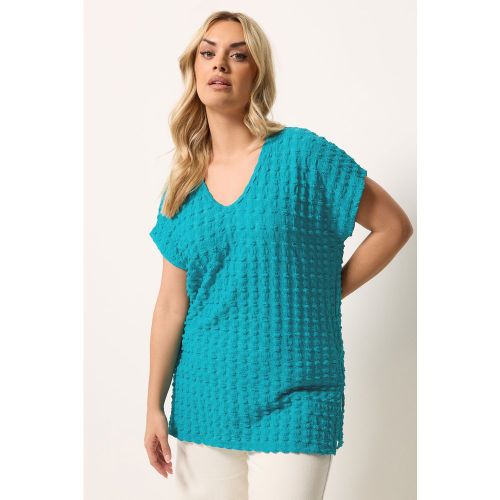 Tshirt Texturé Effet Bulles Bleu Sarcelle Size 50-52 - Yours - Modalova
