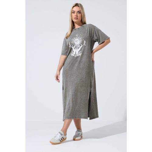 Robe Longue Délavée Gris Mystique Size 48 - Limited Collection - Modalova