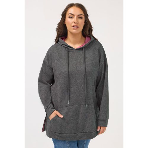 Sweat À Capuche Gris À Doublure Contrastante Size 48 - Yours - Modalova