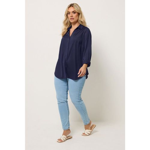 Chemise Côtelée Bleu Marine Size 58-60 - Yours - Modalova