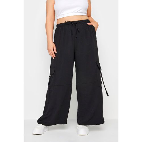 Pantalon Wide Leg Cargo En Sergé , Grande Taille & Courbes - Yours - Modalova