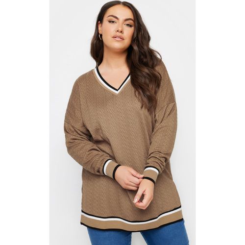 Sweatshirt En Maille Manches Longues , Grande Taille & Courbes - Yours - Modalova