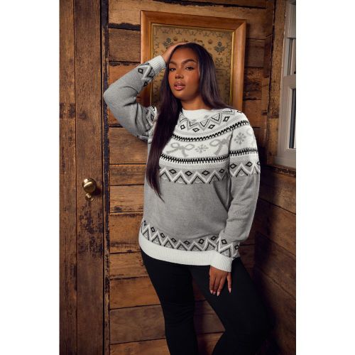 Pull Gris À Nœud Fairisle Size 54-56 - Yours - Modalova