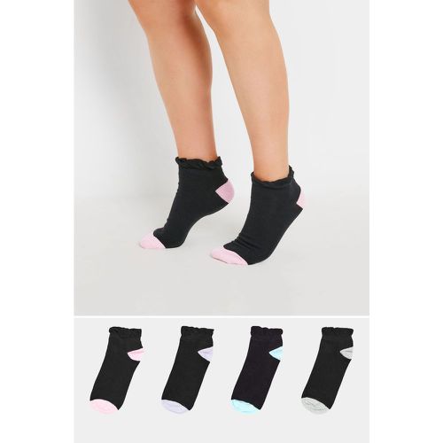 Pack Curve Black Contrast Heel Ankle Socks - Yours - Modalova