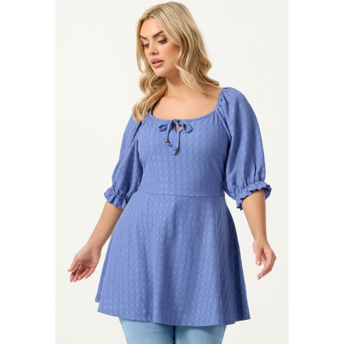 Top Bleu Tendance Folk Texturé Size 58-60 - Yours - Modalova