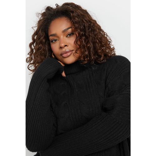 Pull Noir Oversize En Maille Tressée Size 42-44 - Yours - Modalova