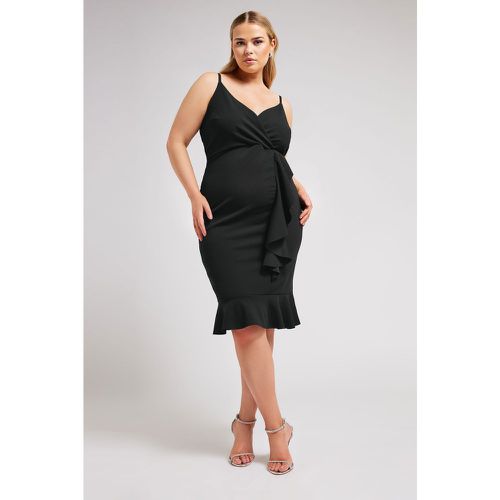 Robe Midi Design Uni Volanté , Grande Taille & Courbes - Yours London - Modalova