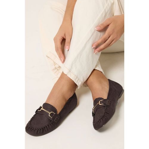 Mocassins En Suédine Marron Chocolat, Coupe Large Esize 38E - Yours - Modalova
