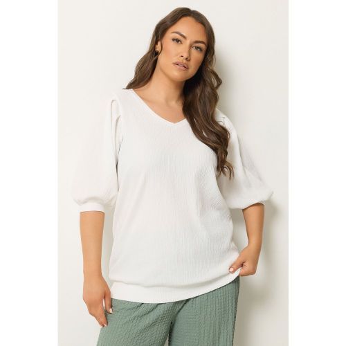 Top Blanc À Manches Bouffantes Size 40 - Yours - Modalova