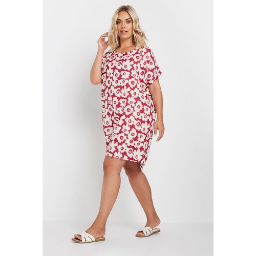 Curve Red Floral Print Tunic Dress, Grande Taille & Courbes - Yours - Modalova