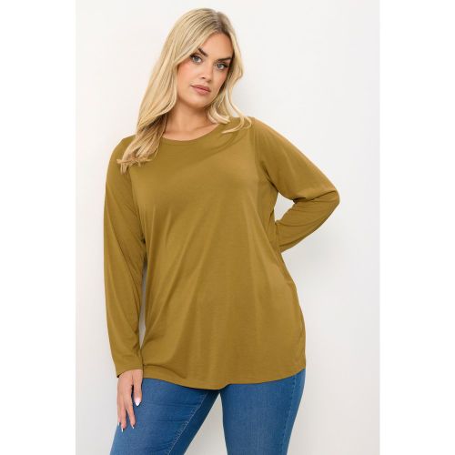 Tshirt Classique À Manches Longues Vert Chartreuse Size 44 - Yours - Modalova