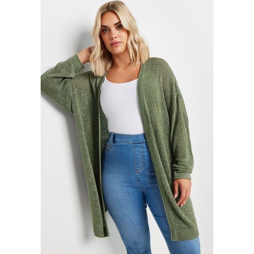 Curve Khaki Green Knitted Cardigan, Grande Taille & Courbes - Yours - Modalova
