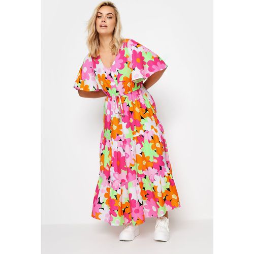 Robe & Orange Maxi Floral Coloré En Jersey , Grande Taille & Courbes - Yours - Modalova