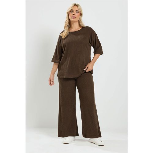 Ensemble Pantalon Large Côtelé Marron Chocolat Size 50-52 - Yours - Modalova