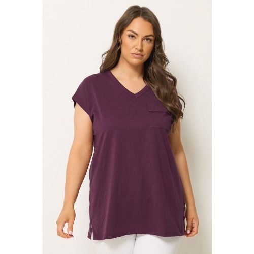 Tshirt Violet À Poche Avec Clous Size 42 - Yours - Modalova