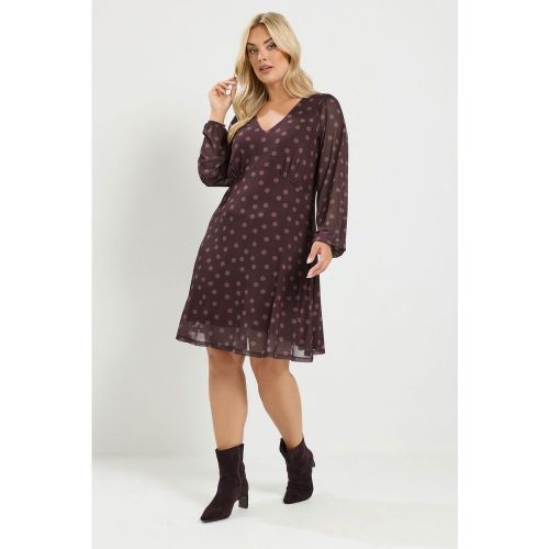 Robe En Mesh Violet Tacheté Size 44 - Yours - Modalova