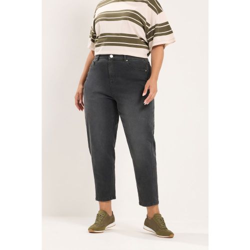 Jean Barrel Noir Délavé Inside Leg Size 30", Waist Size 56 - Yours - Modalova