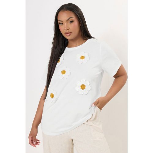 Tshirt Blanc Brodé Pâquerettes Size 50-52 - Yours - Modalova