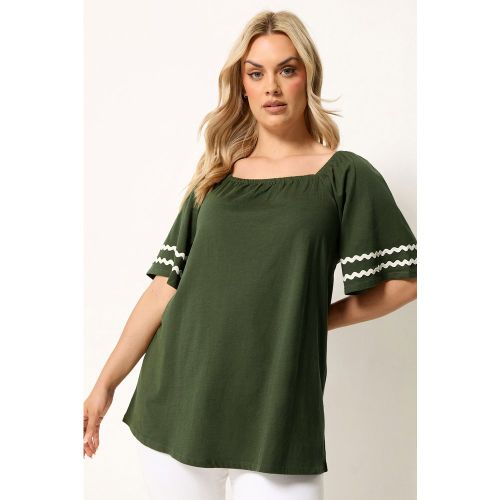 Blouse Trapèze Vert Kaki Size 58-60 - Yours - Modalova
