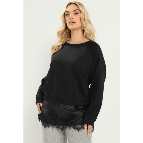 Pull 2 En 1 Noir En Dentelle Size 42 - Yours - Modalova