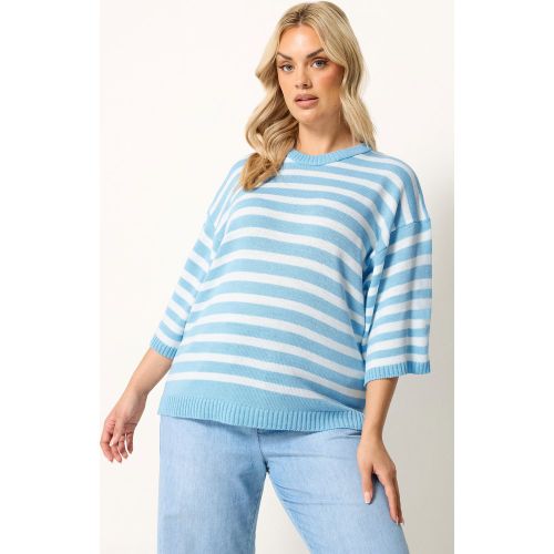 Pull En Maille Bleue À Rayures Size 50-52 - Yours - Modalova