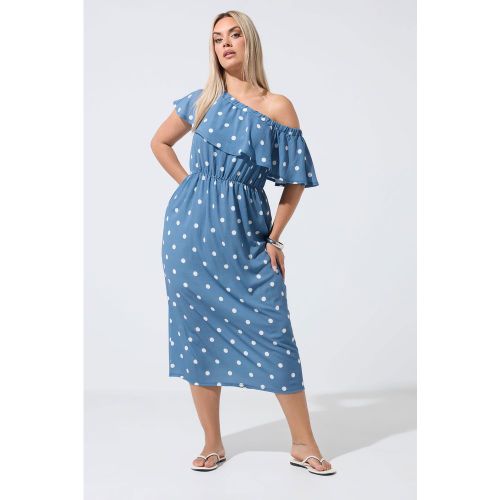 Robe Volantée Bleue À Pois Size 40 - Limited Collection - Modalova