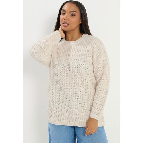 Pull En Maille Gaufrée Blanc Ivoire Size 42-44 - Yours - Modalova