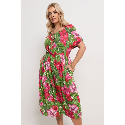 Robe Longue Verte À Fleurs Size 58-60 - Yours - Modalova