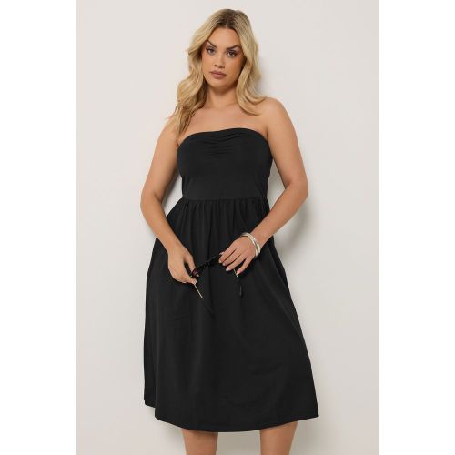 Robe Bustier Courte À Basque Noire Size 48 - Yours - Modalova