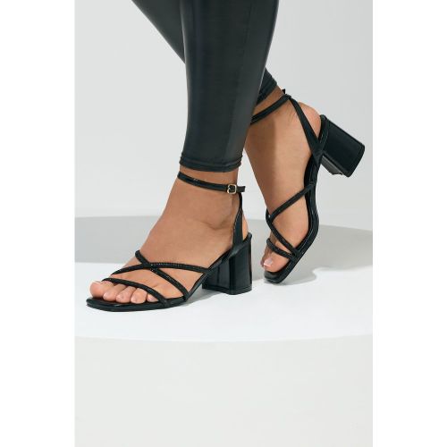 Talons Carrés Asymétriques Noirs À Strass, Coupe Large Esize 37EEE - Yours - Modalova
