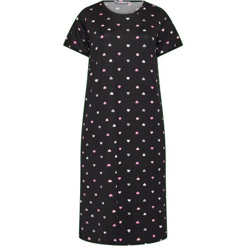 Et Lot De 2 Chemises De Nuit Midaxi Noir Et Rose À Motif Cœursize 46-48 - Yours - Modalova