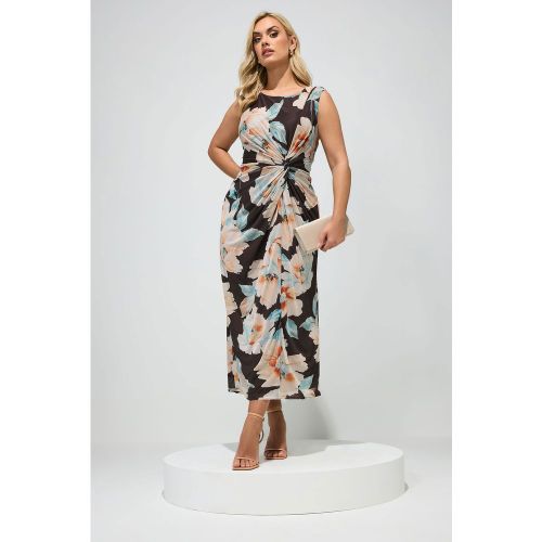 Robe À Motif Floral Marron Chocolat Size Regular > 52 - Yours London - Modalova