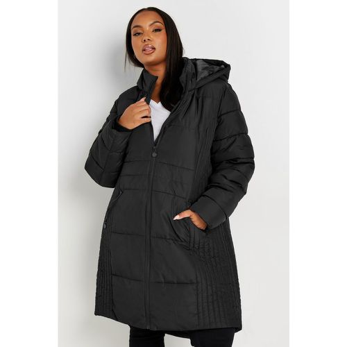 Curve Black Midi Padded Coat, Grande Taille & Courbes - Yours - Modalova