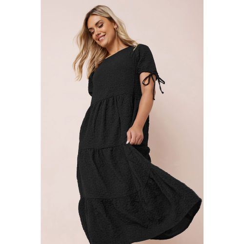 Robe Midaxi Noire Texturée Floral Size 48 - Yours - Modalova