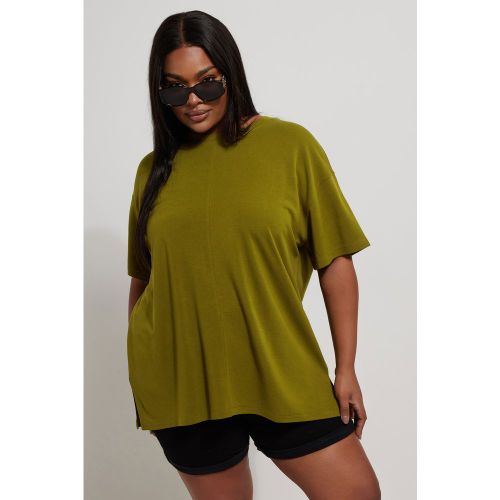 Tshirt Oversize Vert Olive En Jersey Size 46 - Yours - Modalova