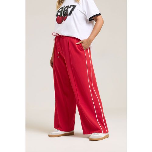 Pantalon Large À Rayures Latérales Rouges Size 50-52 - Yours - Modalova