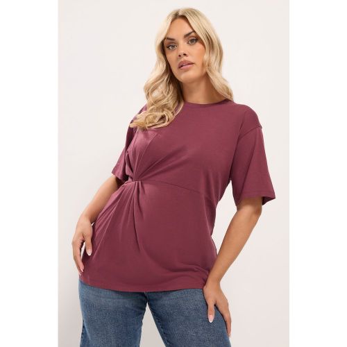 Tshirt Rouge Torsadé Sur Le Devant Size 48 - Yours - Modalova