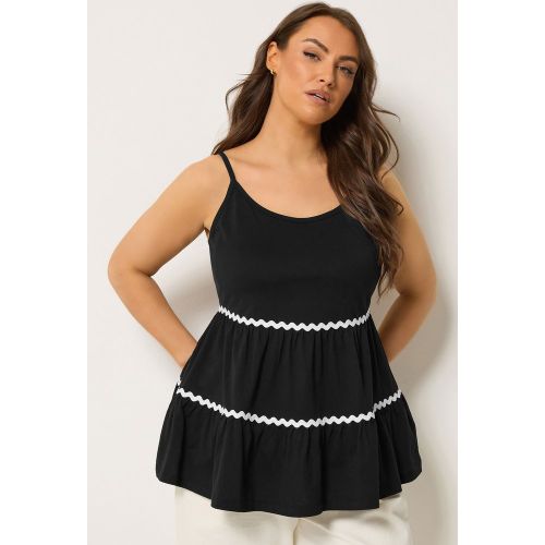 Débardeur Noir À Bordure Étagée Size 62-64 - Yours - Modalova