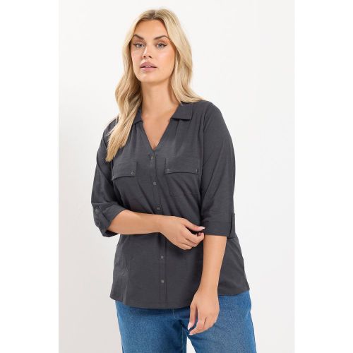 Chemise Gris Ardoise À Patte De Boutonnage Size 46 - Yours - Modalova