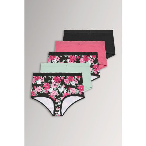 Lot De 5 Culottes Couvrantes Noires À Imprimé Floral Size 46-48 - Yours - Modalova