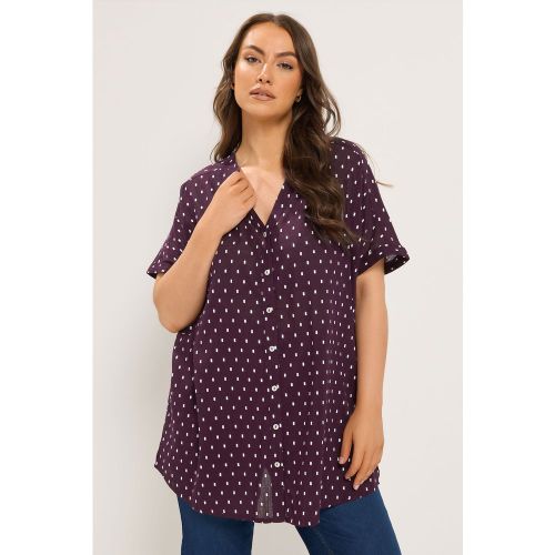 Blouse Violette À Encolure Fendue En Dobby Size 46 - Yours - Modalova