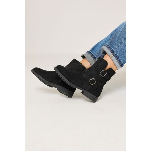 Bottines Noires À Double Boucle, Coupe Large Esize 42EEE - Yours - Modalova
